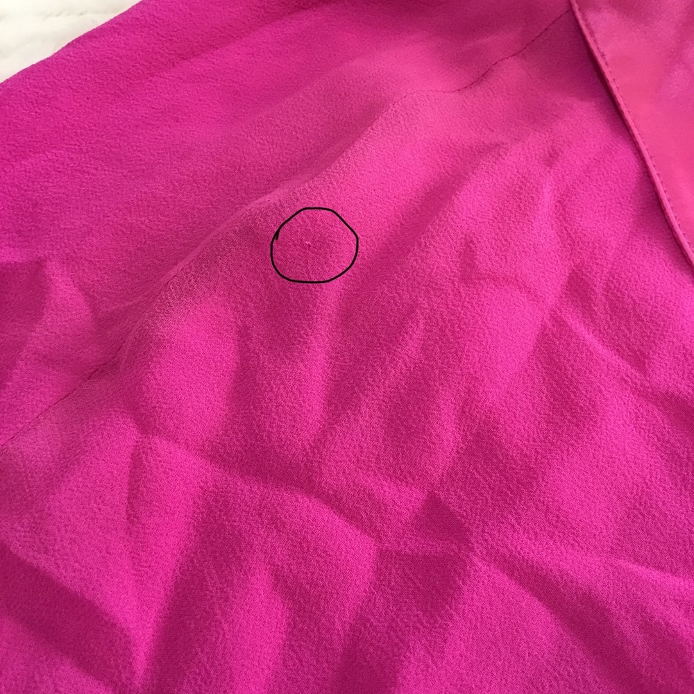 Escada fuchsia pink pointy silk blouse size small - Picture 9 of 11